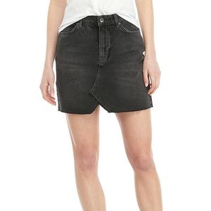 Free People Black Jean Skirt